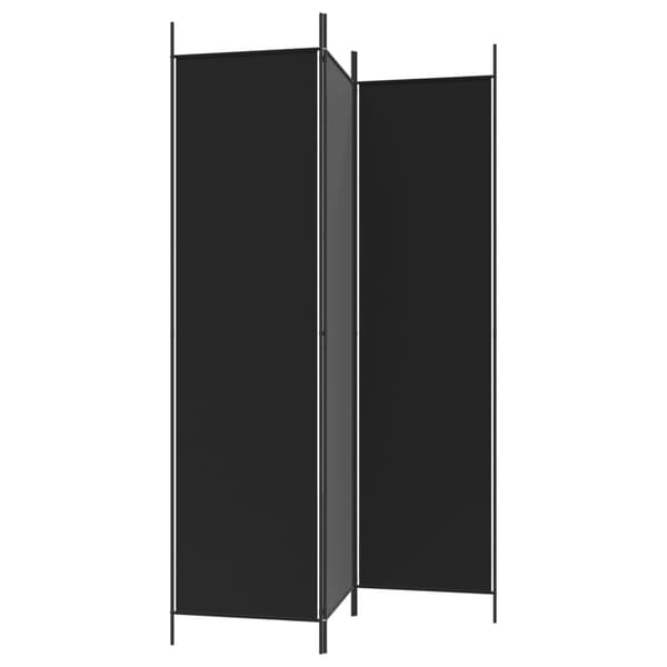 vidaXL Rumsavdelare 3 paneler 150 x 200 cm svart tyg art