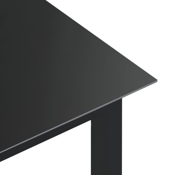 vidaXL Trädgårdsbord svart 150x90x74 cm aluminium och glas Svart