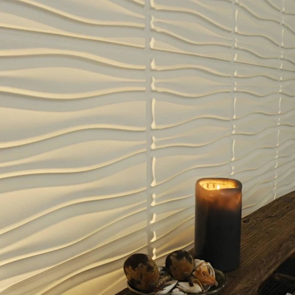 WallArt 3D Väggpaneler 24 st GA-WA14 flödande Vit