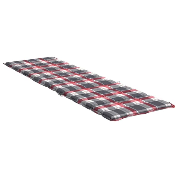 vidaXL Solsängsdynor Oxford tyg (100% polyester) Rödrutigt Mönster multifärg
