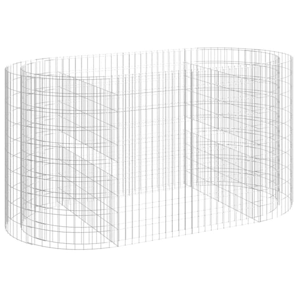 vidaXL Planteringsgabion galvaniserat järn 200x100x100 cm Silver