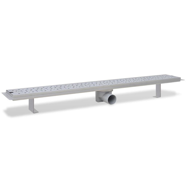 vidaXL Avlång golvbrunn 2 st bubblor rostfritt stål 930x140 mm