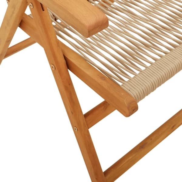 vidaXL Fällbara fåtöljer 6 st beige massivt trä akacia Beige