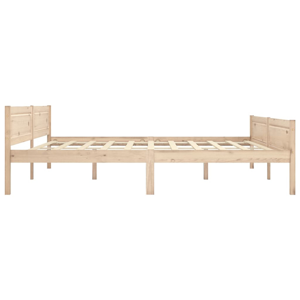 vidaXL Sängram massiv furu 200x200 cm Brun