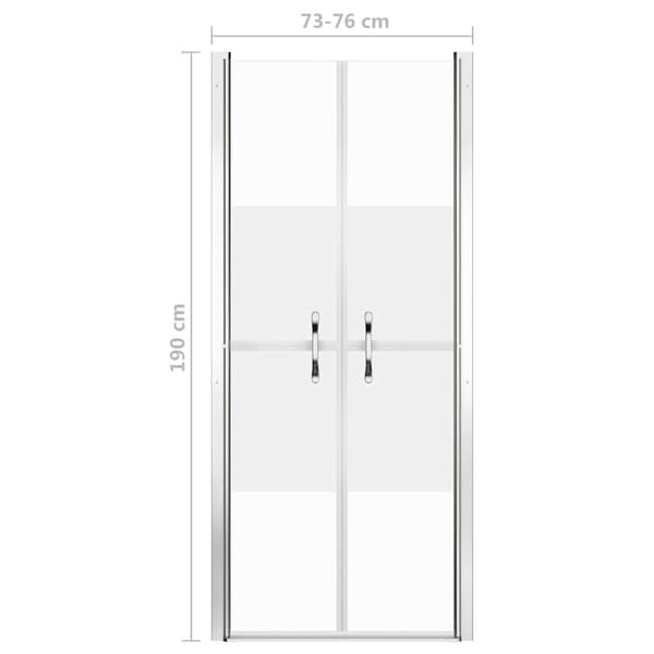 vidaXL Duschdörr halvfrostad ESG 76x190 cm