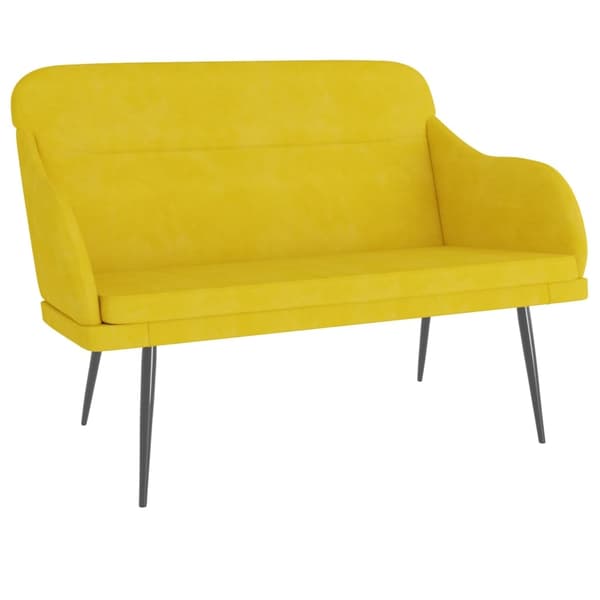 vidaXL Bänk gul 110x76x80 cm sammet Gul