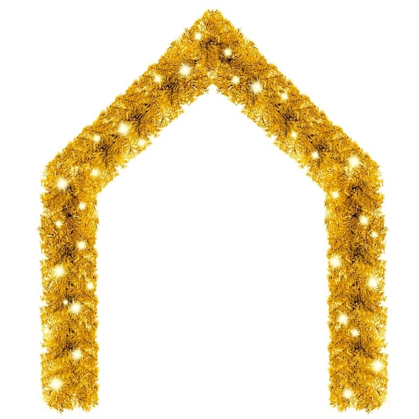 vidaXL Julgirlang med LED-lampor 10 m guld Guld
