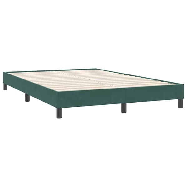 vidaXL Ramsäng med madrass mörkgrön 160x220 cm sammet Grön