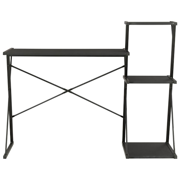 vidaXL Skrivbord med hylla svart 116x50x93 cm Svart