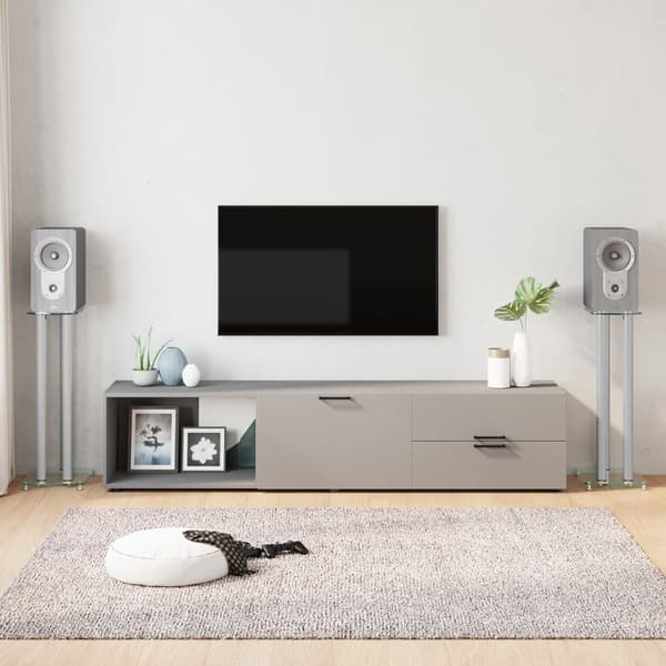 vidaXL vidaL Högtalarstativ 2 st härdat glas 3 pelare silver Silver