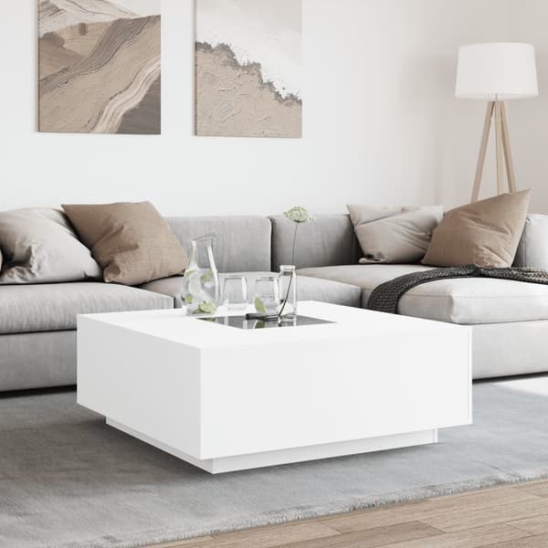 vidaXL Soffbord med Infinity LEDs vit 100x100x40 cm Vit