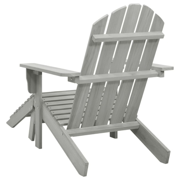 vidaXL Trädgårdsstol med ottoman trä grå grå