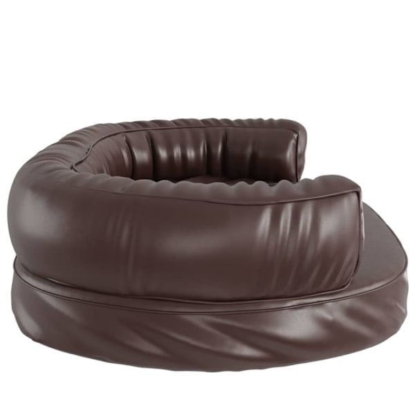 vidaXL Ergonomisk hundbädd brun 88x65 cm konstläder Brun