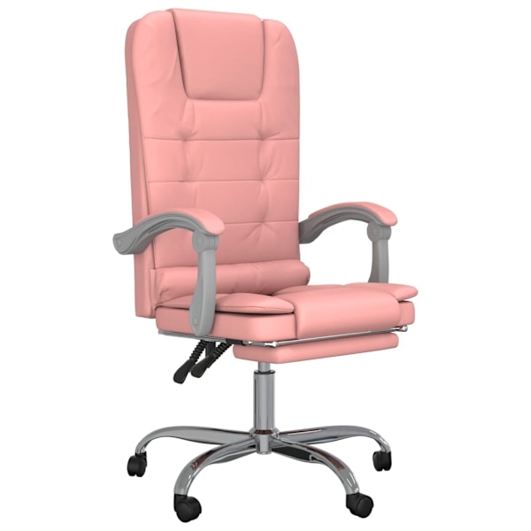 vidaXL Kontorsstol med massage rosa konstläder Rosa