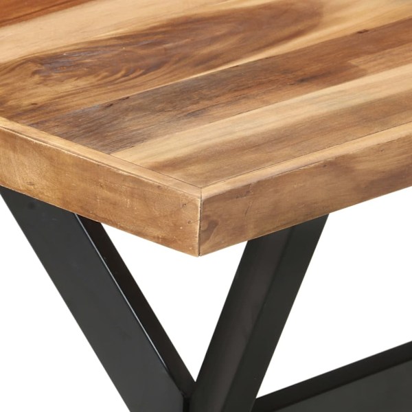vidaXL Matbord 140x70x75 cm massivt trä med honungsfinish Brun