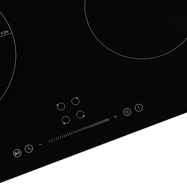 vidaXL Induktionshäll med 4 plattor touchkontroll glas 7000 W Svart