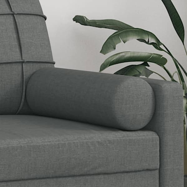 vidaXL Prydnadskuddar 2 st mörkgrå Ø15x50 cm tyg Grå