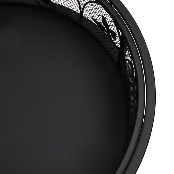 vidaXL Eldstad med eldgaffel 50 cm XXL stål Svart