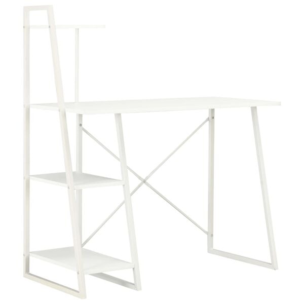 vidaXL Skrivbord med hyllenhet vit 102x50x117 cm Vit