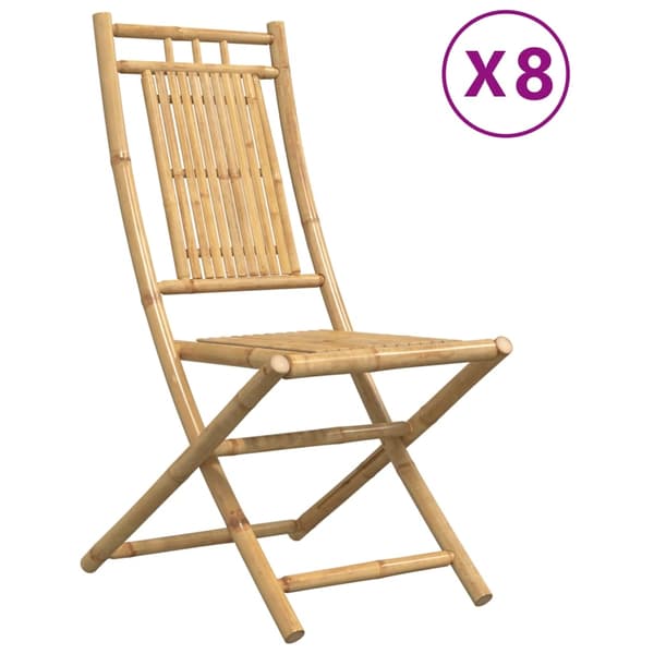 vidaXL Hopfällbara stolar 8 st 46x66x99 cm bambu Brun