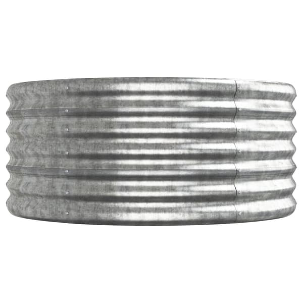 vidaXL Odlingslåda pulverlackerat stål 620x80x36 cm silver Silver