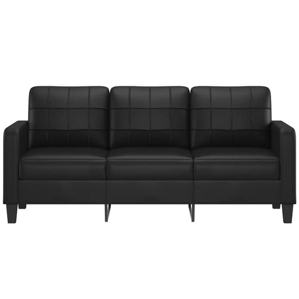 vidaXL 3-sitssoffa svart 180 cm konstläder art