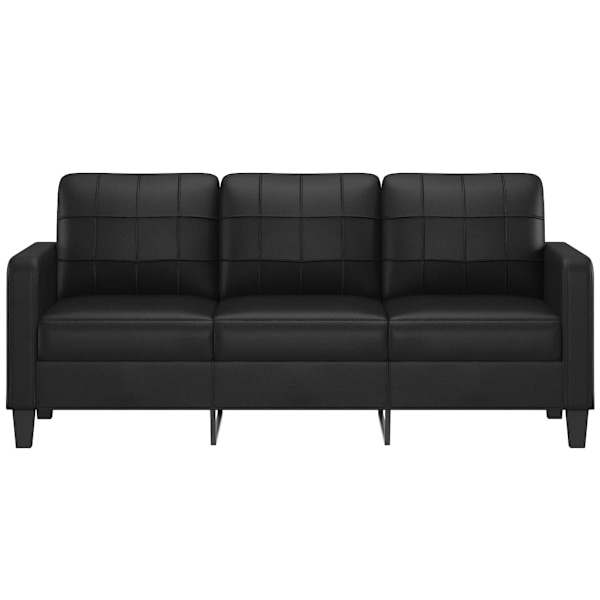 vidaXL 3-sitssoffa svart 180 cm konstläder Svart
