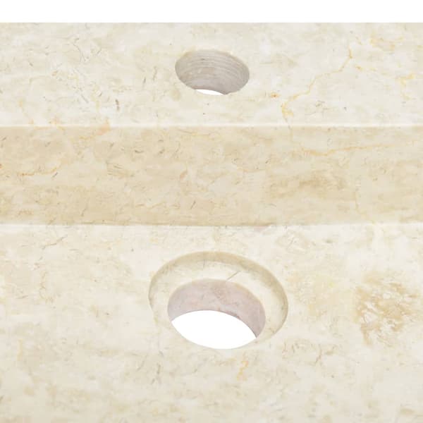 vidaXL Handfat gräddvit 58x39x10 cm marmor Creme