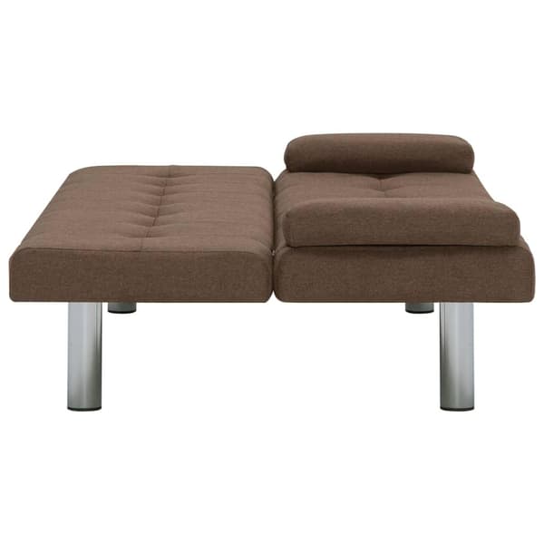 vidaXL Bäddsoffa med två kuddar brun polyester Brun