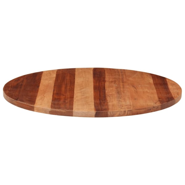 vidaXL Bordsskiva massivt akaciaträ rund 25-27 mm 80 cm Brun