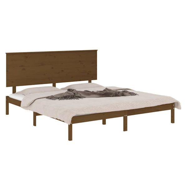vidaXL Sängram honungsbrun massiv furu 200x200 cm Brun