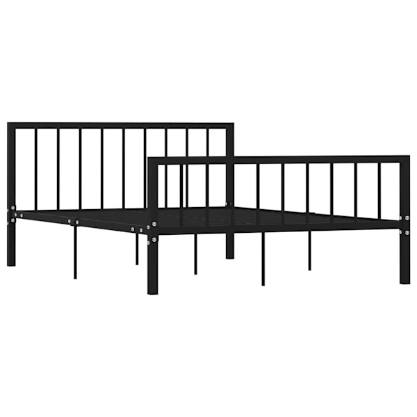 vidaXL Sängram svart metall 140x200 cm Svart