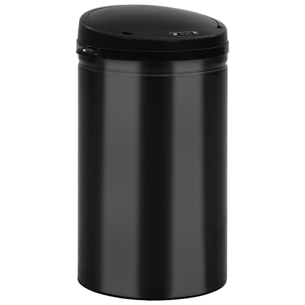 vidaXL Soptunna med automatisk sensor 40 L kolstål svart Svart
