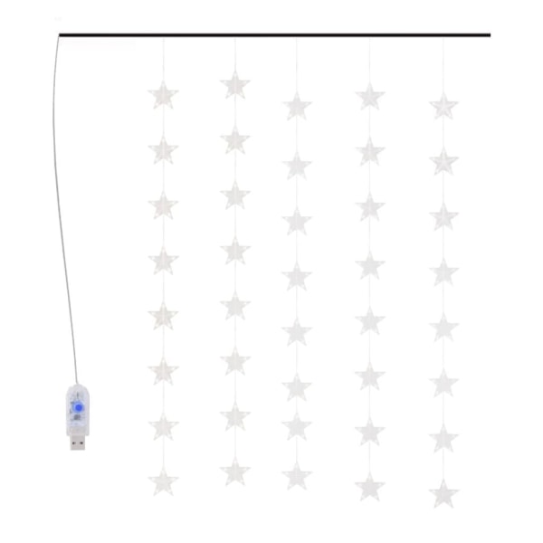 vidaXL Ljusgardin med stjärnor 200 lysdioder blå 8 funktioner Blå