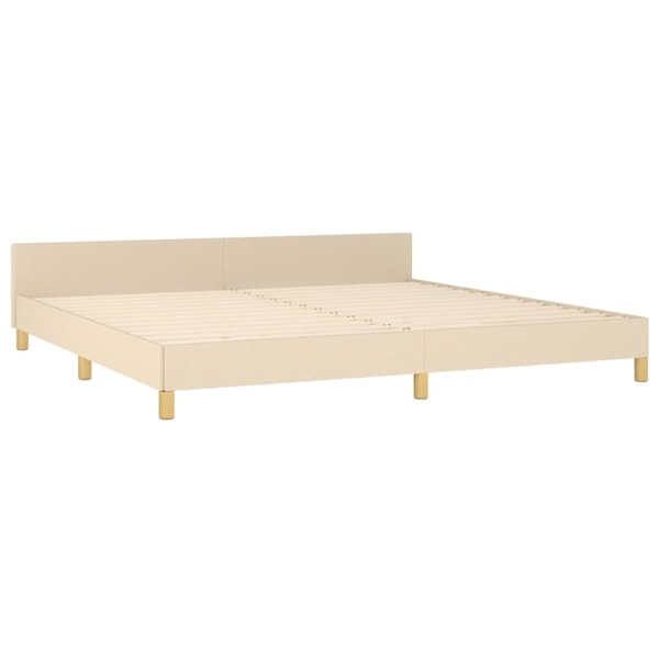 vidaXL Sängram utan madrass gräddvit 200x200 cm tyg Kräm