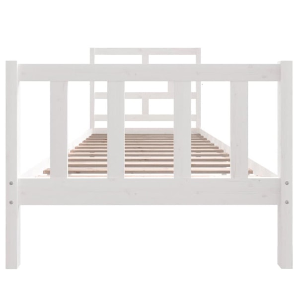 vidaXL Sängram vit massiv furu 90x200 cm Vit