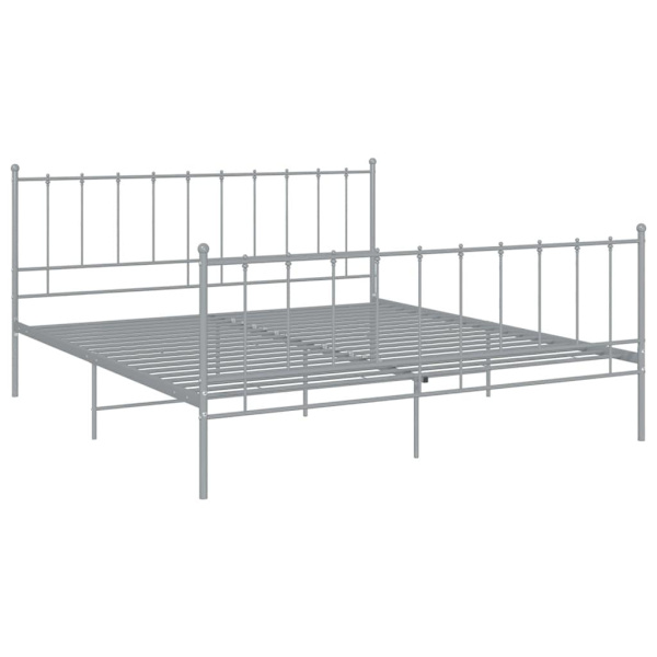 vidaXL Sängram grå metall 200x200 cm grå