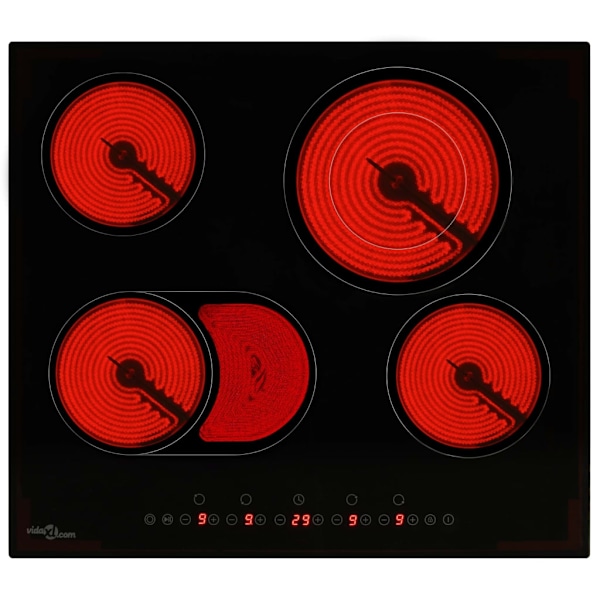 vidaXL Keramikhäll med 4 plattor touchkontroll 6600 W Svart