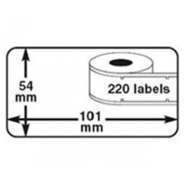 rillstab Etikettrulle 101x54 mm 12 rullar vit