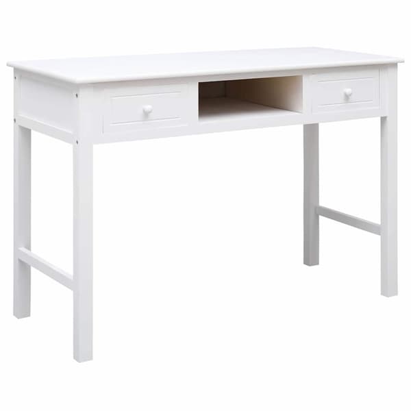 vidaXL Skrivbord vit 110x45x76 cm trä Vit