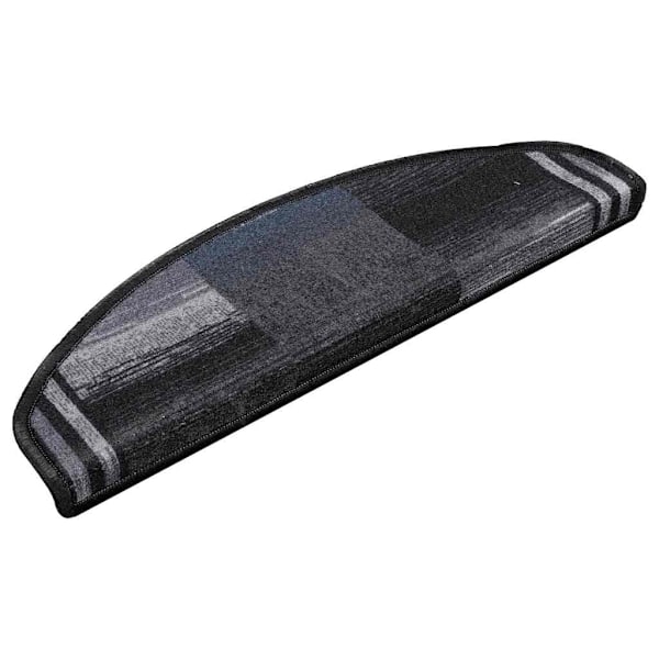 vidaXL Trappstegsmattor självhäftande 10 st 65x21x4 cm svart och grå Svart