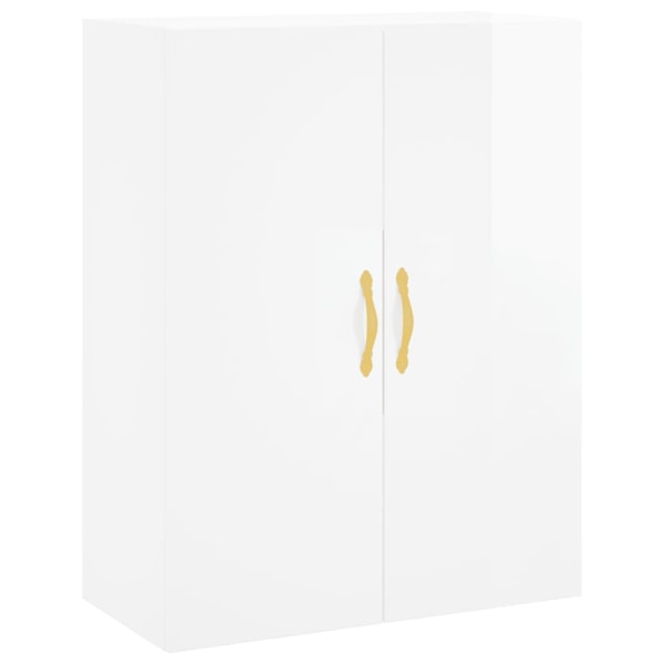 vidaXL Högskåp högglans vit 69,5x34x180 cm konstruerat trä Vit
