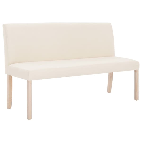 vidaXL Bänk 139,5 cm polyester gräddvit Creme