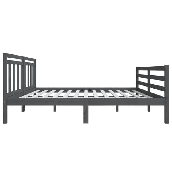 vidaXL Sängram grå massivt trä 140x190 cm Grå