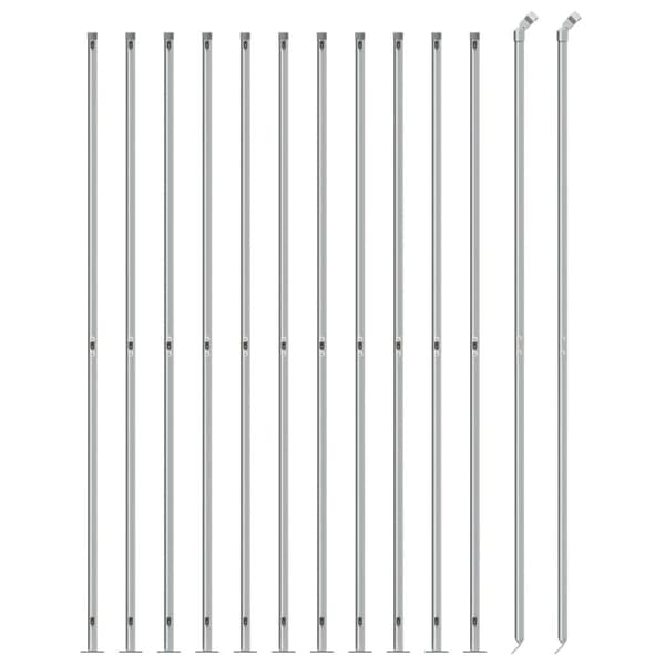 vidaXL Gunnebostängsel med stolpsko silver 2x25 m Silver