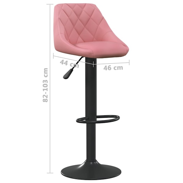 vidaXL Barstol rosa sammet Rosa