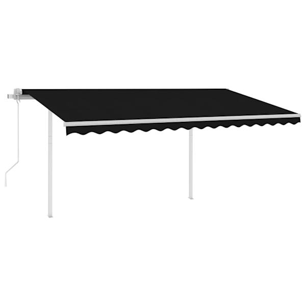 vidaXL Automatisk markis med vindsensor & LED 4,5x3,5 m antracit Antracit