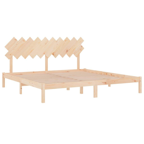 vidaXL Sängram 200x200 cm massivt trä Brun