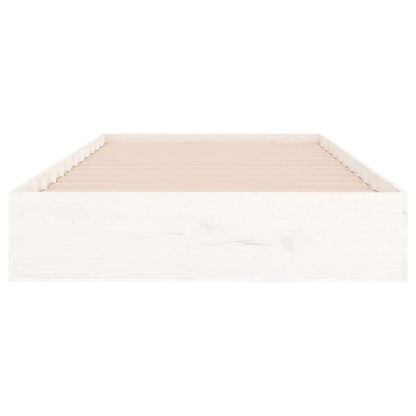 vidaXL Sängram vit massivt trä 100x200 cm Vit