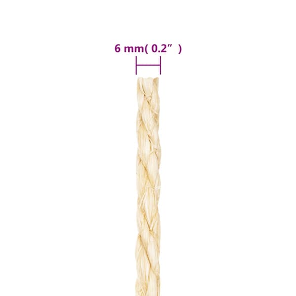 vidaXL Rep 100% sisal 6 mm 50 m